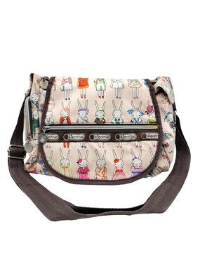 LeSportsac Fifi Lapin Dress Up Messenger Bag Pink Crossbody Artist in Residence